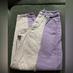 Adika mom jeans pink& purple size xsmall EUC